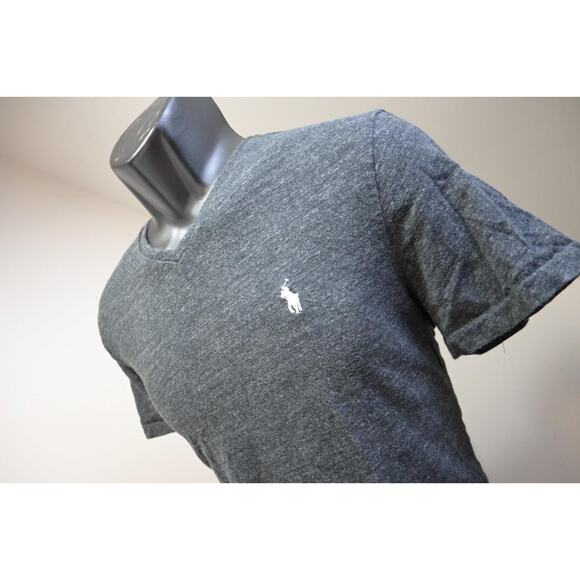 Polo Ralph Lauren V Neck Tee Shirt Dark Gray Short Sleeve Mens Sz Medium Short - Picture 1 of 8
